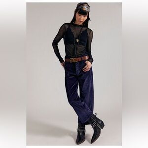 Free People NWOT Deep Trance Dropped Corduroy Jeans Size 28 in Deep Seas